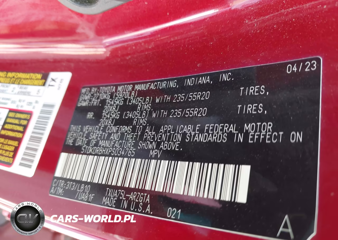 2023 Toyota Highlander Limited VIN:5TDKDRBHXPS034765 - 9