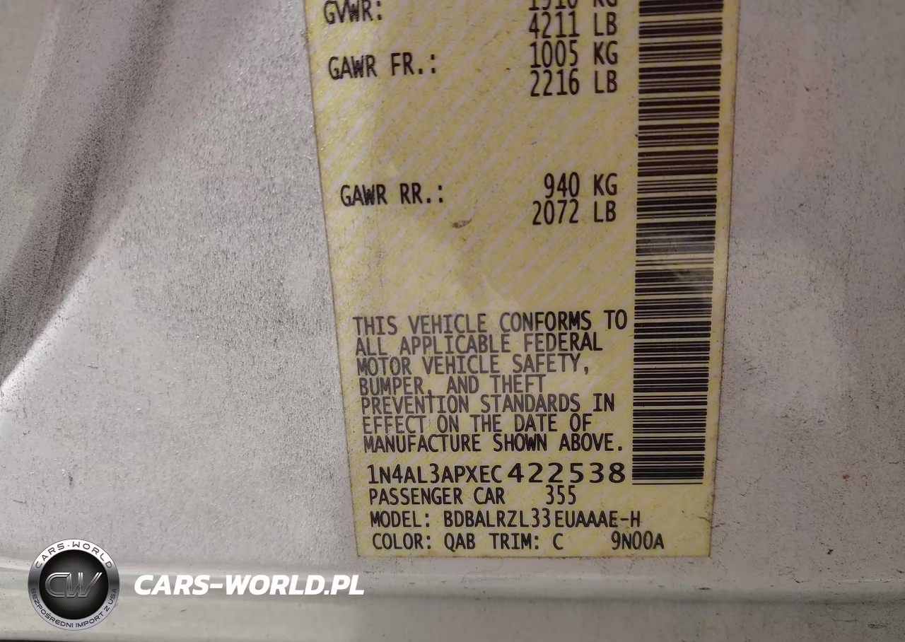 2014 Nissan Altima 2.5 S VIN:1N4AL3APXEC422538 - 9