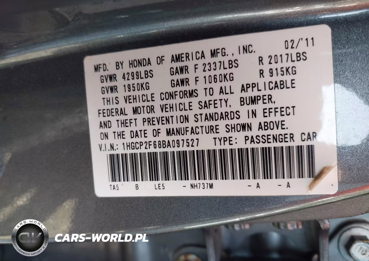 2011 Honda Accord 2.4 Se VIN:1HGCP2F68BA097527 - 9