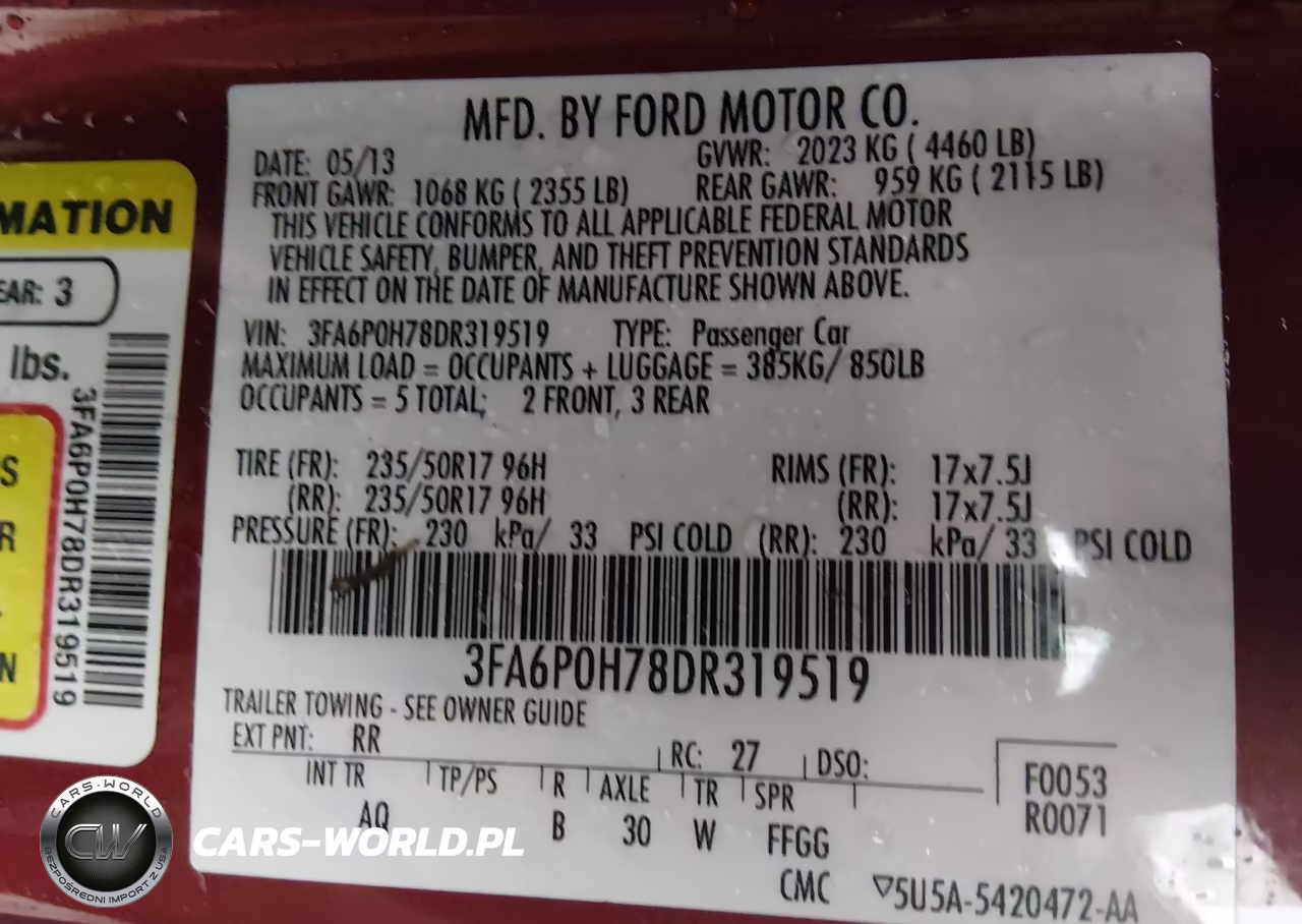 2013 Ford Fusion Se VIN:3FA6P0H78DR319519 - 9