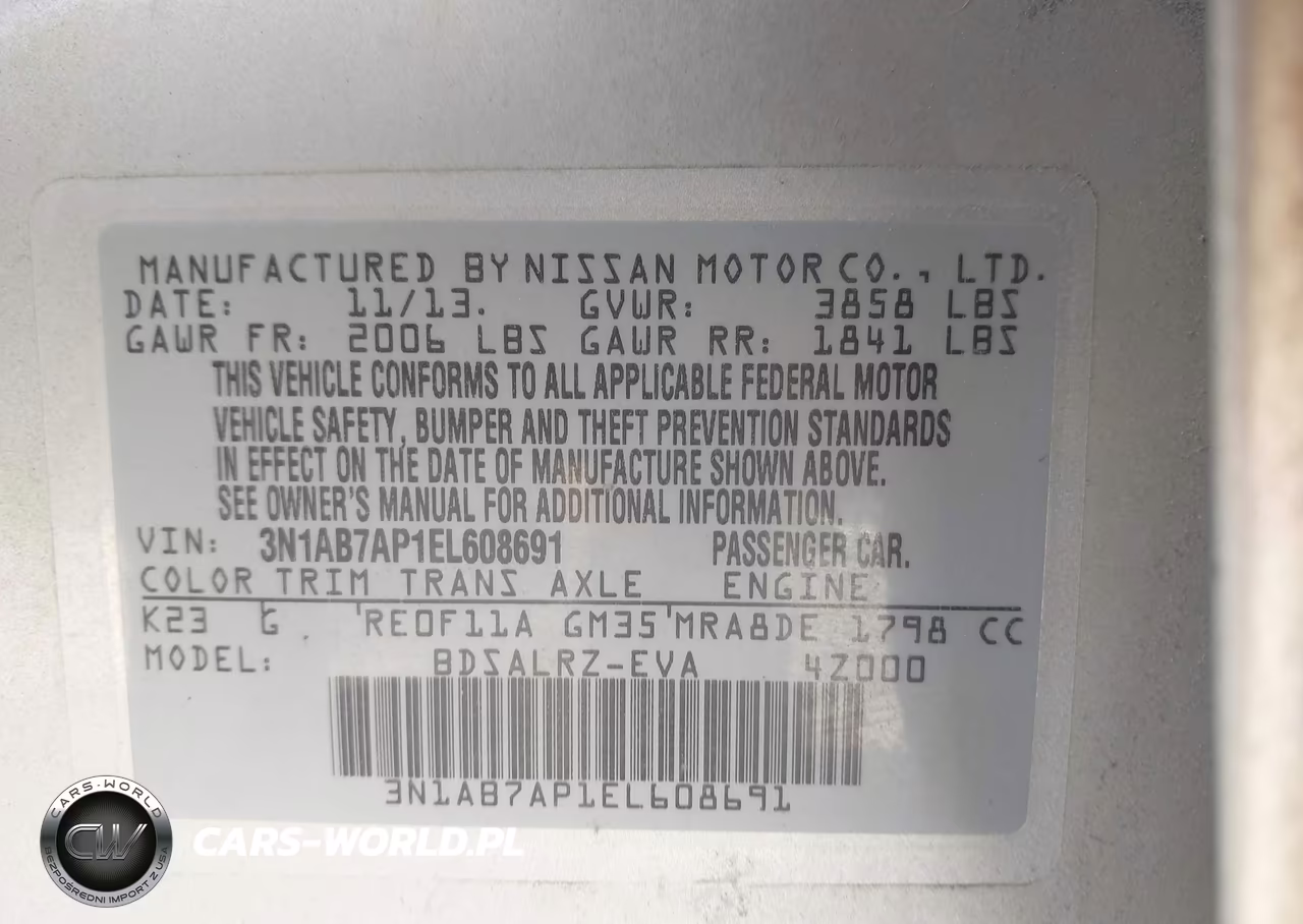 2014 Nissan Sentra Sr VIN:3N1AB7AP1EL608691 - 9