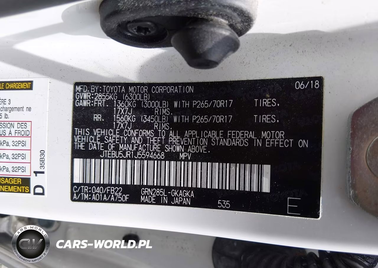 2018 Toyota 4Runner Sr5 VIN:JTEBU5JR1J5594668 - 9