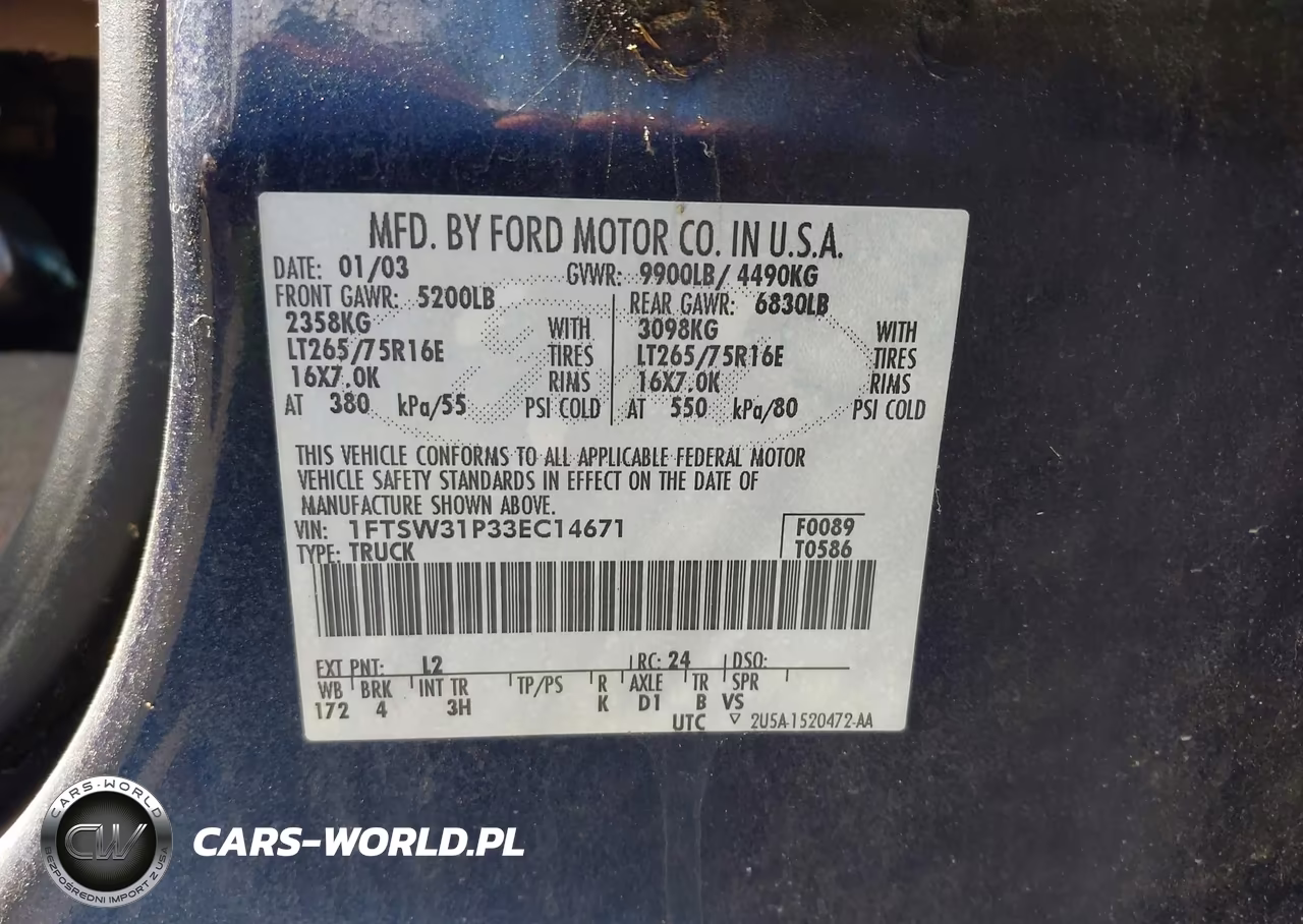 2003 Ford F-350 Lariat-Xl-Xlt VIN:1FTSW31P33EC14671 - 9