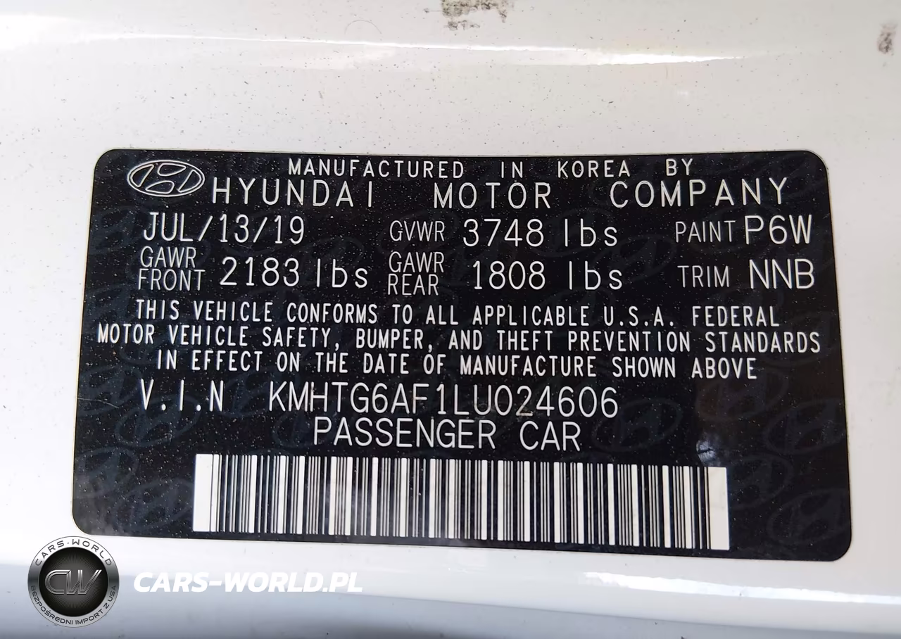 2020 Hyundai Veloster 2.0 VIN:KMHTG6AF1LU024606 - 9