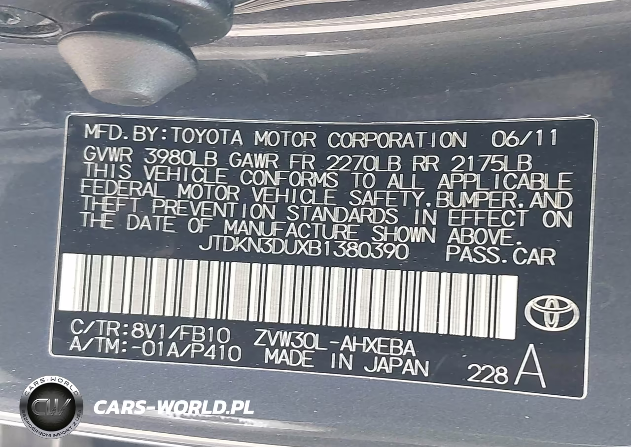 2011 Toyota Prius Three VIN:JTDKN3DUXB1380390 - 9