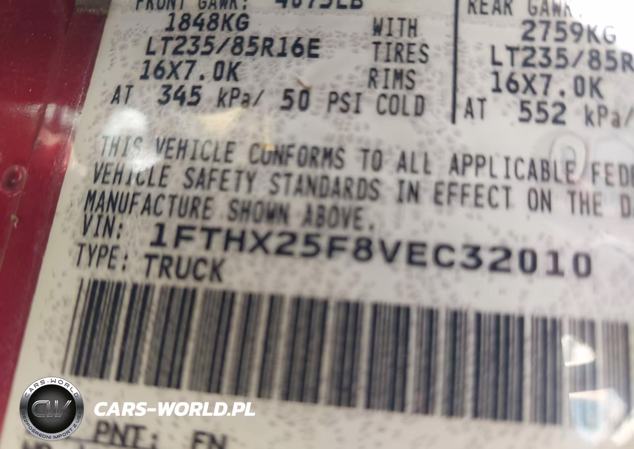1997 Ford F-250 Xl VIN:1FTHX25F8VEC32010 - 9