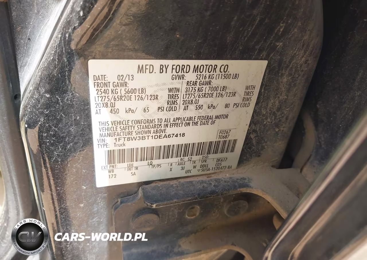 2013 Ford F-350 King Ranch VIN:1FT8W3BT1DEA67418 - 8