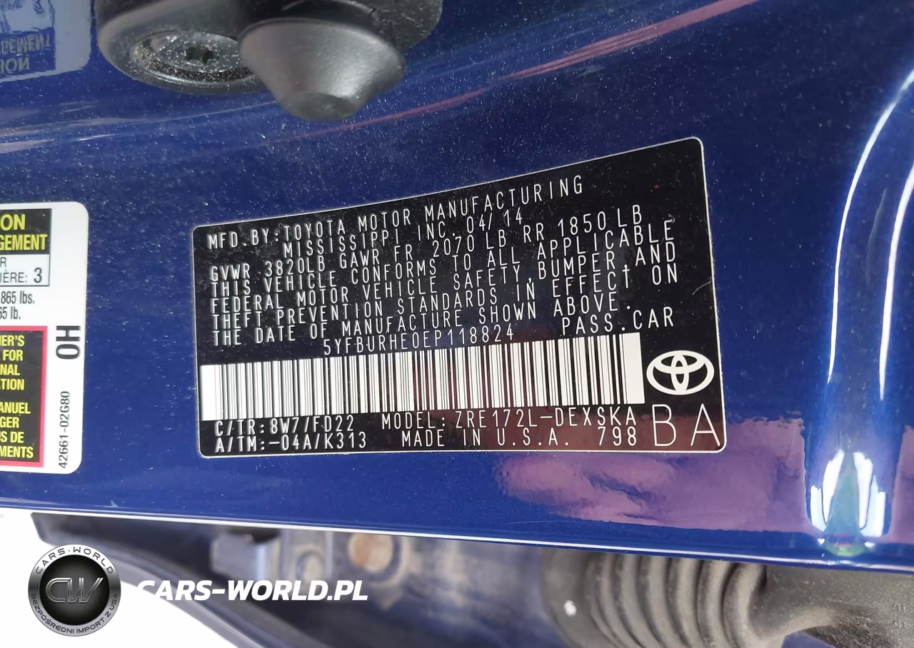 2014 Toyota Corolla S Plus VIN:5YFBURHE0EP118824 - 9