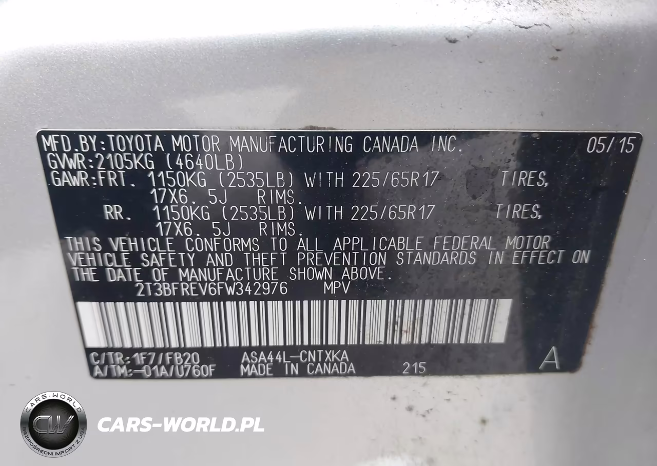 2015 Toyota Rav4 Le VIN:2T3BFREV6FW342976 - 9