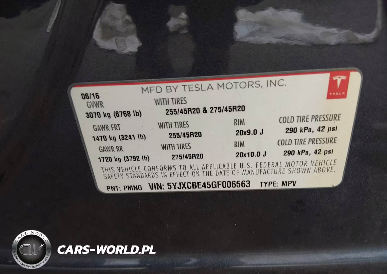 2016 Tesla Model X 75D-P100D-P90D VIN:5YJXCBE45GF006563 - 9
