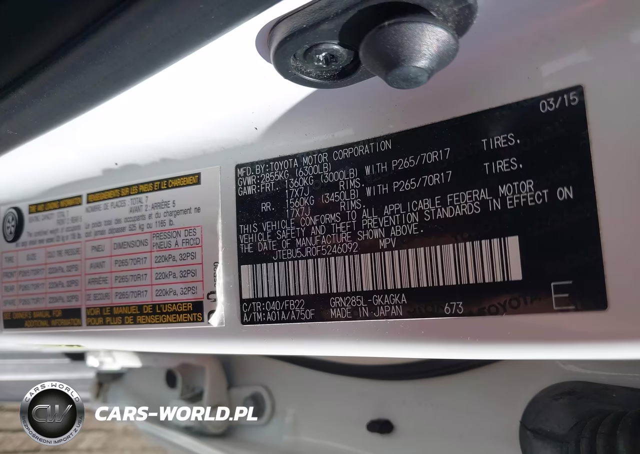 2015 Toyota 4Runner Sr5 VIN:JTEBU5JR0F5246092 - 9