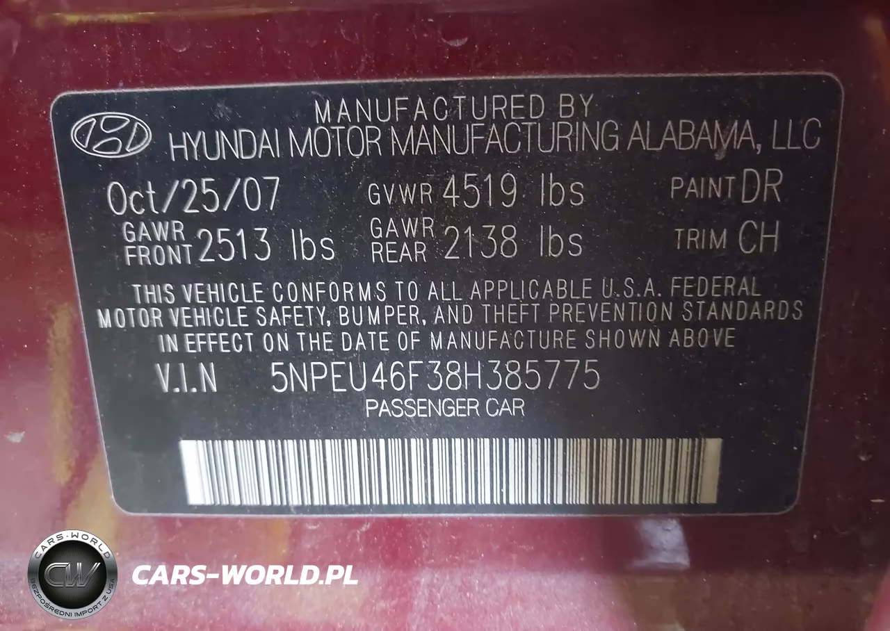 2008 Hyundai Sonata Limited V6-Se V6 VIN:5NPEU46F38H385775 - 9