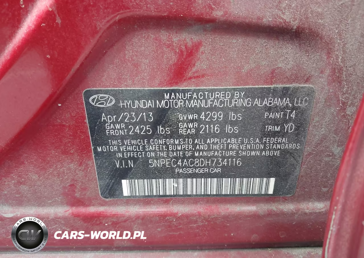 2013 Hyundai Sonata Limited VIN:5NPEC4AC8DH734116 - 9