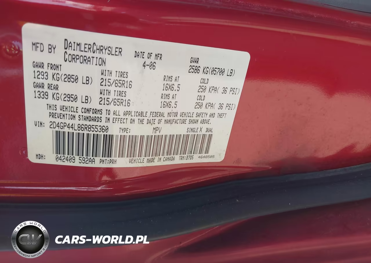 2006 Dodge Grand Caravan Sxt VIN:2D4GP44L86R855360 - 9
