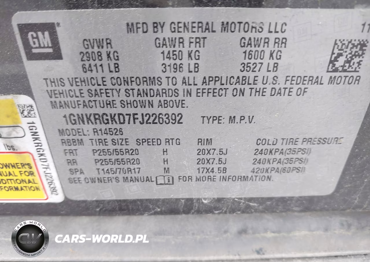 2015 Chevrolet Traverse 1Lt VIN:1GNKRGKD7FJ226392 - 9