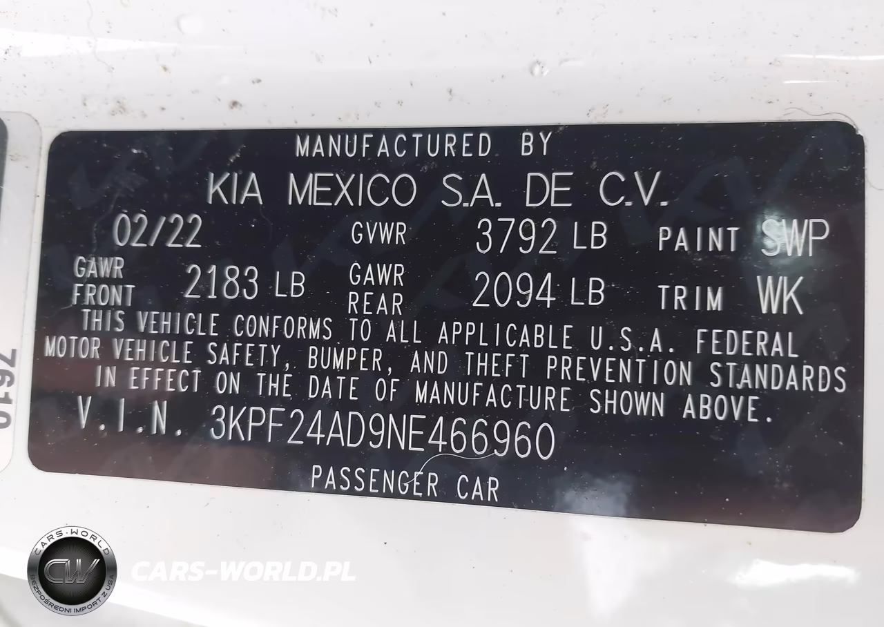 2022 Kia Forte Lxs VIN:3KPF24AD9NE466960 - 9