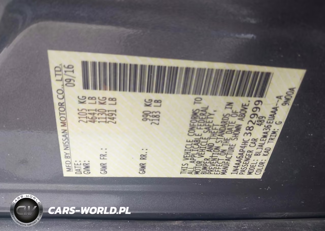 2017 Nissan Maxima 3.5 Sl VIN:1N4AA6AP4HC382999 - 9