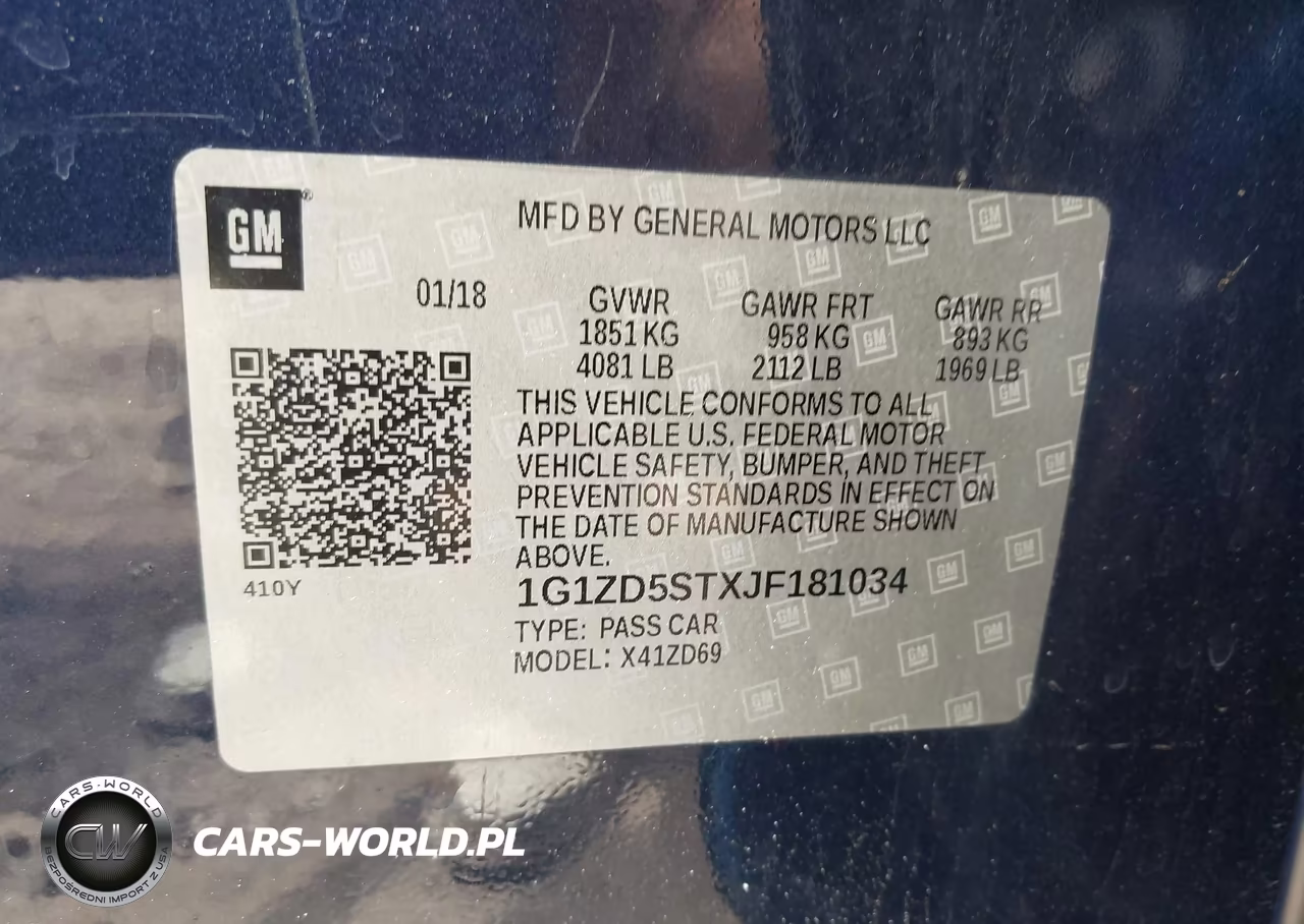 2018 Chevrolet Malibu Lt VIN:1G1ZD5STXJF181034 - 9
