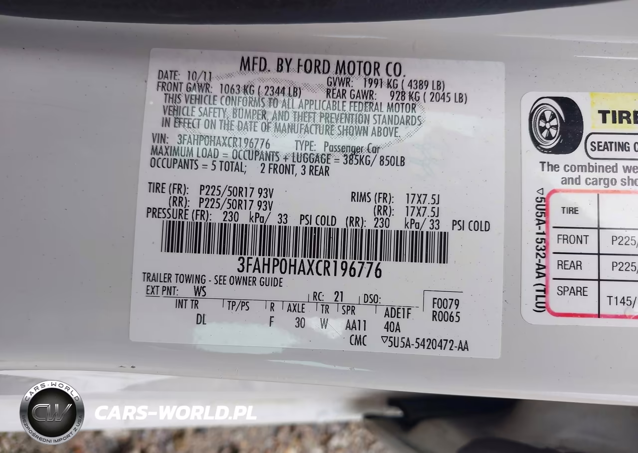 2012 Ford Fusion Se VIN:3FAHP0HAXCR196776 - 9
