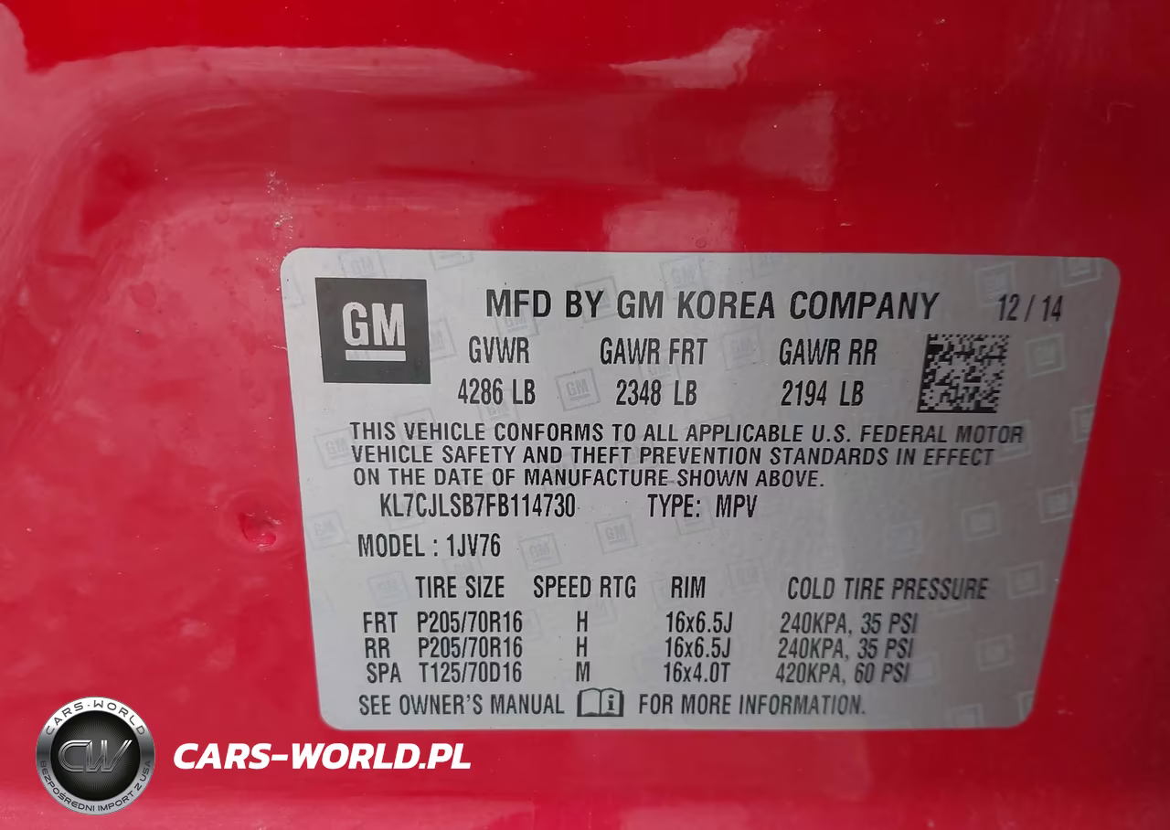 2015 Chevrolet Trax Lt VIN:KL7CJLSB7FB114730 - 9