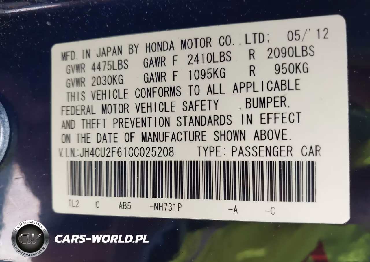 2012 Acura Tsx 2.4 VIN:JH4CU2F61CC025208 - 9