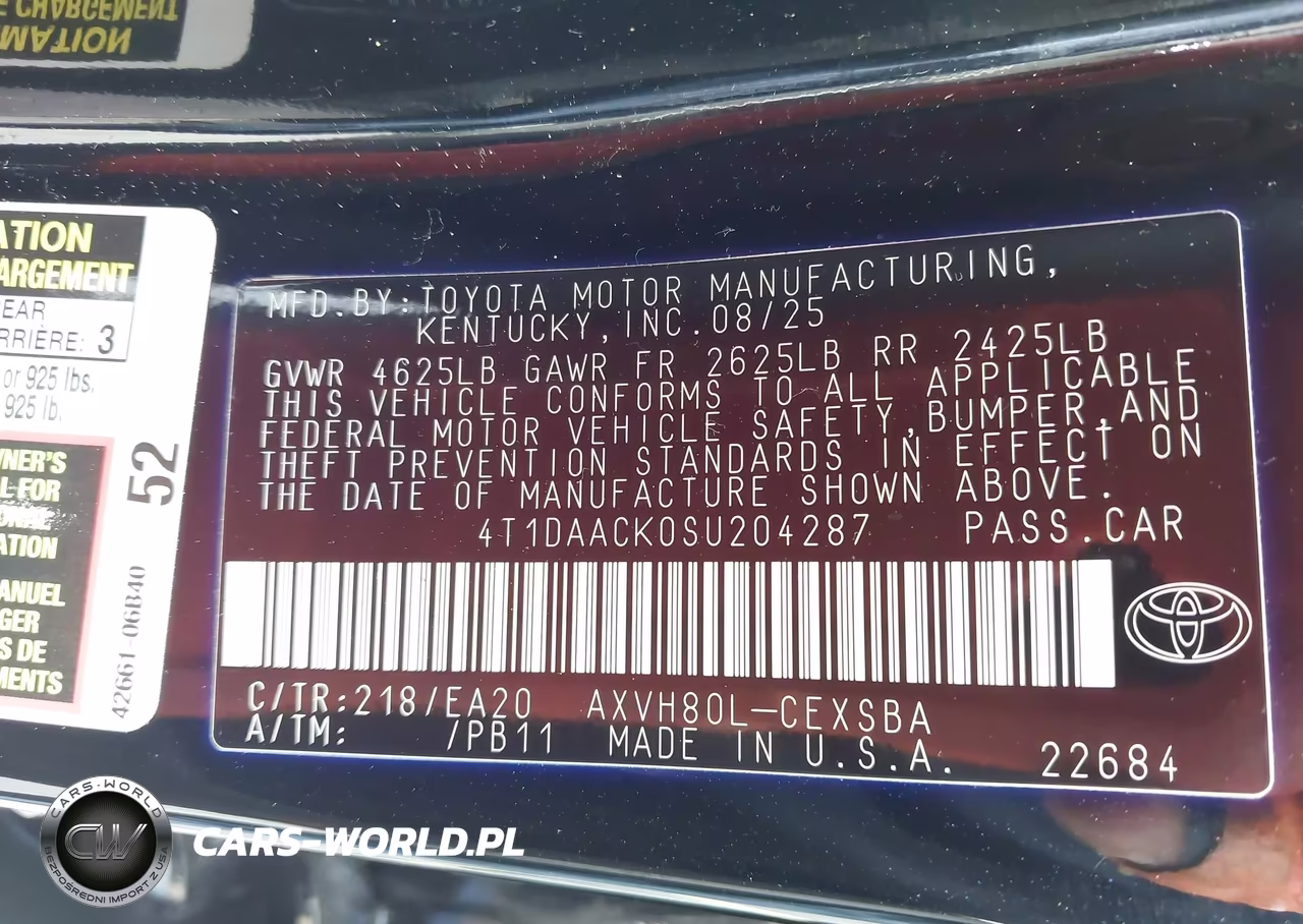 2025 Toyota Camry Se VIN:4T1DAACK0SU204287 - 9