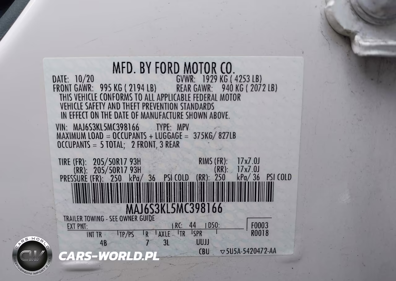 2021 Ford Ecosport Titanium VIN:MAJ6S3KL5MC398166 - 9