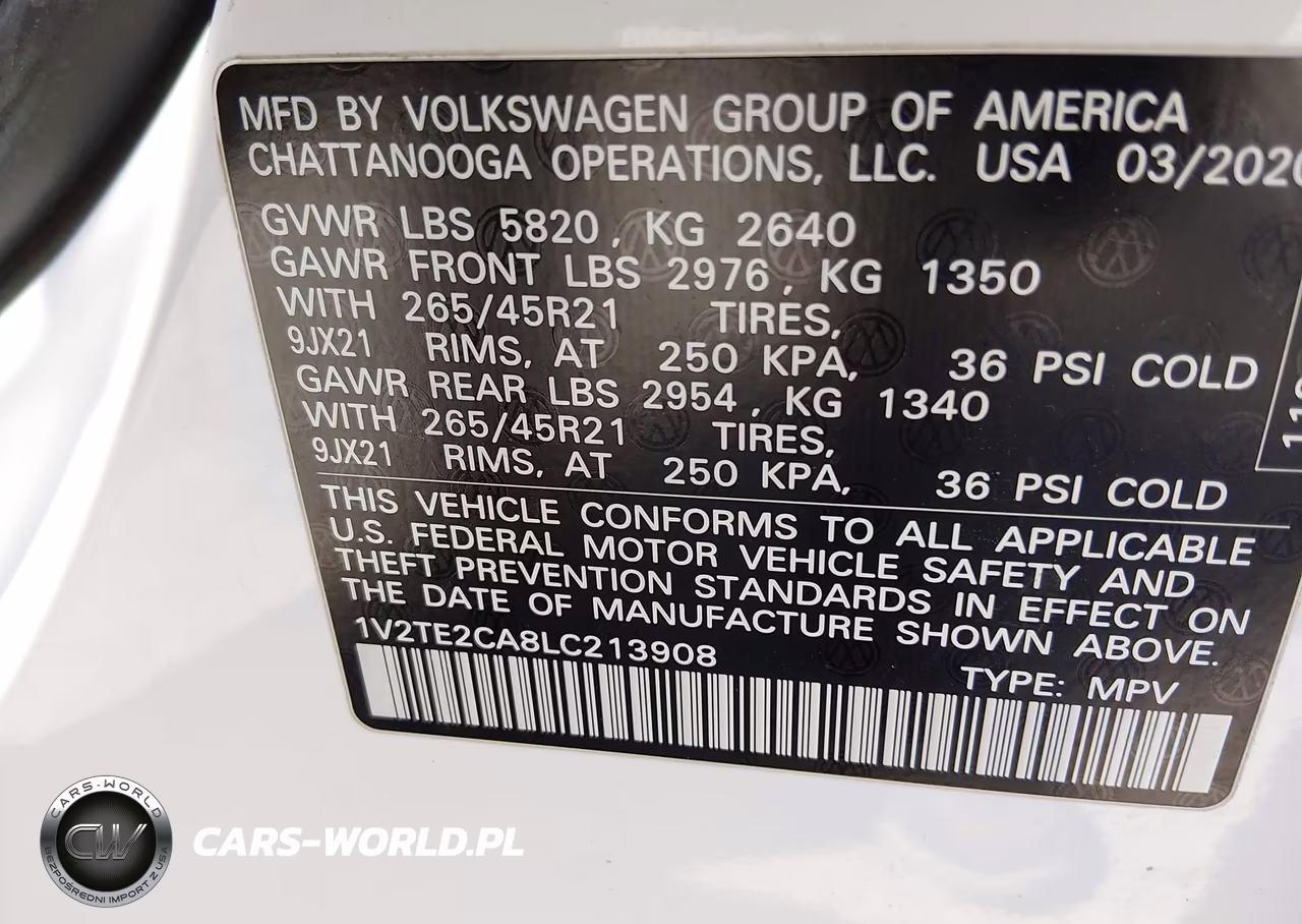 2020 Volkswagen Atlas Cross Sport 3.6L V6 Sel Premium R-Line VIN:1V2TE2CA8LC213908 - 9