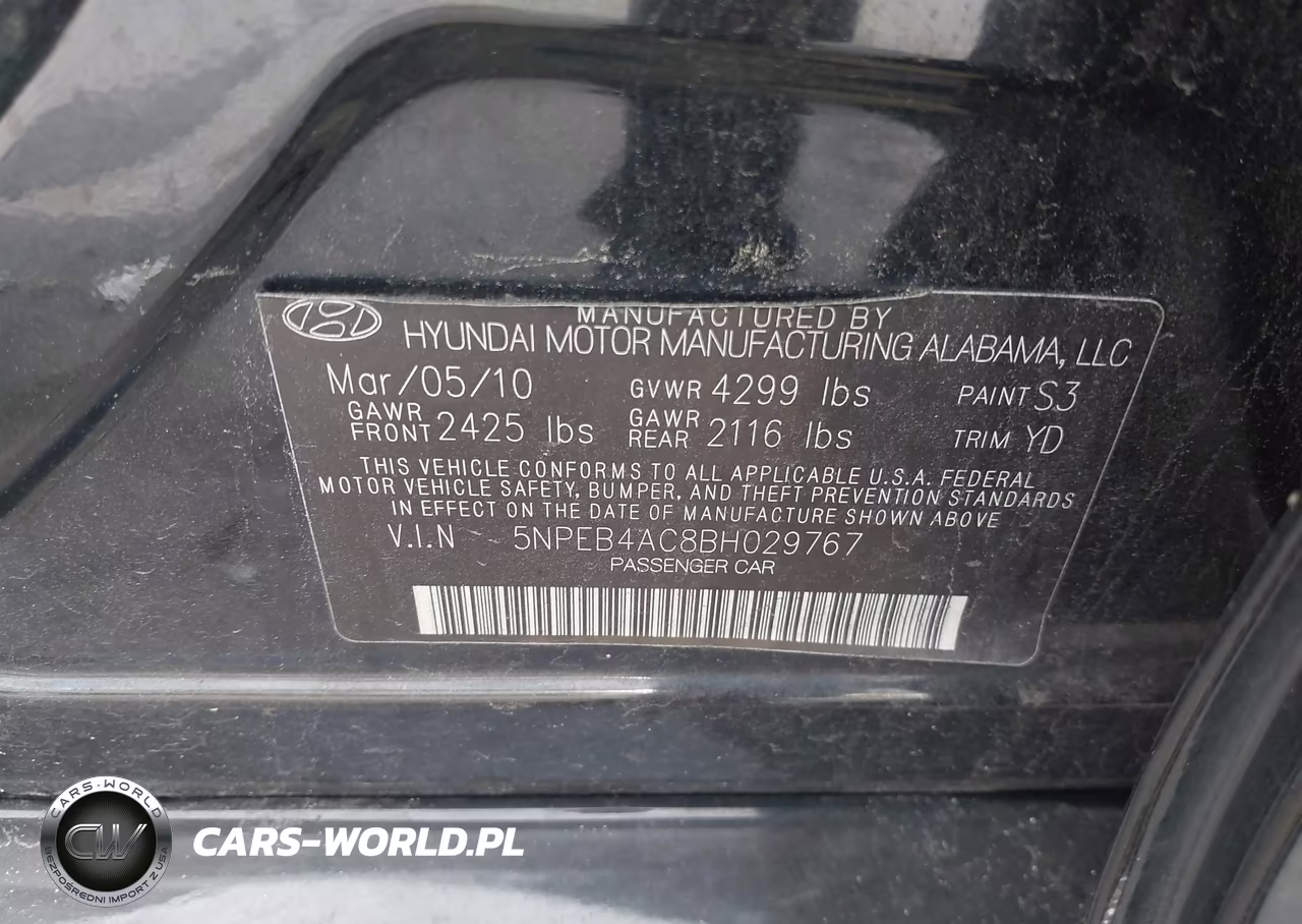 2011 Hyundai Sonata Gls VIN:5NPEB4AC8BH029767 - 9