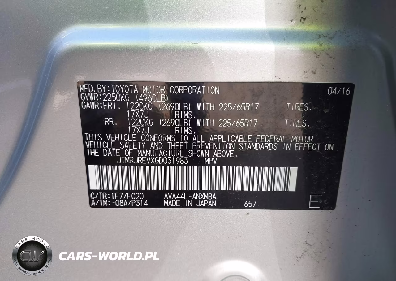 2016 Toyota Rav4 Hybrid Xle VIN:JTMRJREVXGD031983 - 9