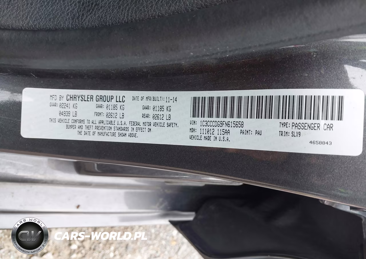 2015 Chrysler 200 S VIN:1C3CCCDG9FN615658 - 9