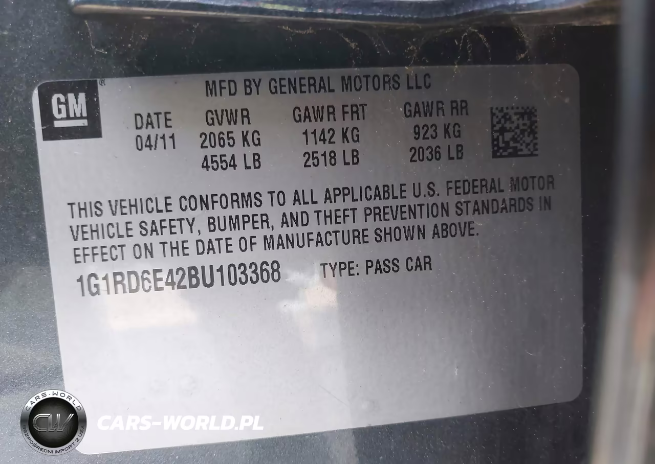 2011 Chevrolet Volt VIN:1G1RD6E42BU103368 - 9