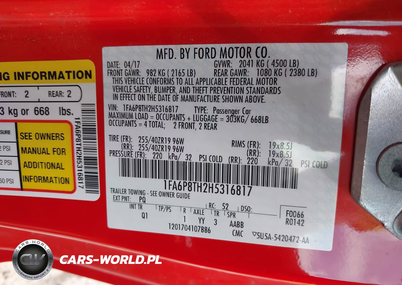2017 Ford Mustang Ecoboost VIN:1FA6P8TH2H5316817 - 9