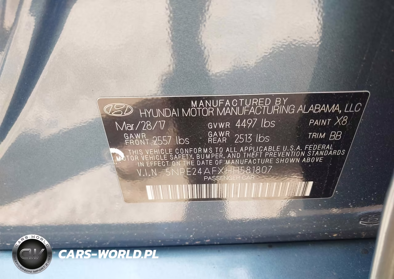 2017 Hyundai Sonata Se VIN:5NPE24AFXHH581807 - 9