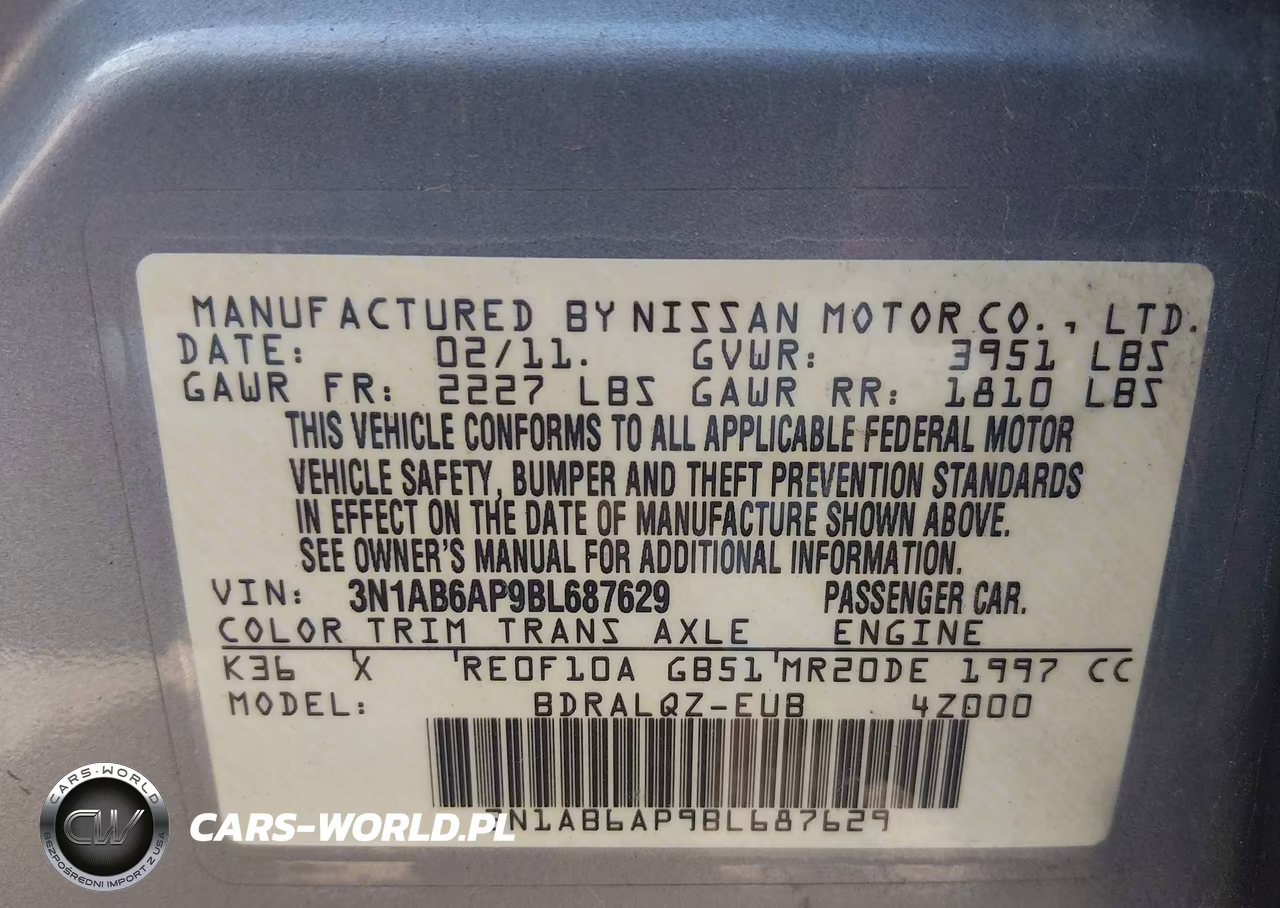 2011 Nissan Sentra 2.0 VIN:3N1AB6AP9BL687629 - 9