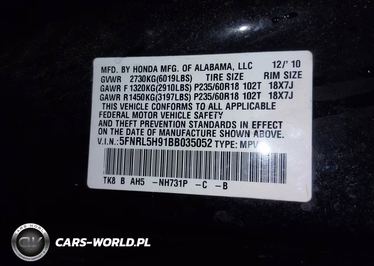 2011 Honda Odyssey Touring-Touring Elite VIN:5FNRL5H91BB035052 - 9