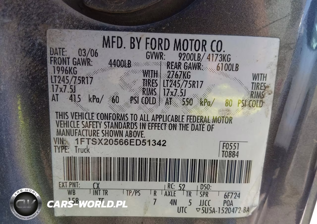 2006 Ford F-250 Lariat-Xl-Xlt VIN:1FTSX20566ED51342 - 9