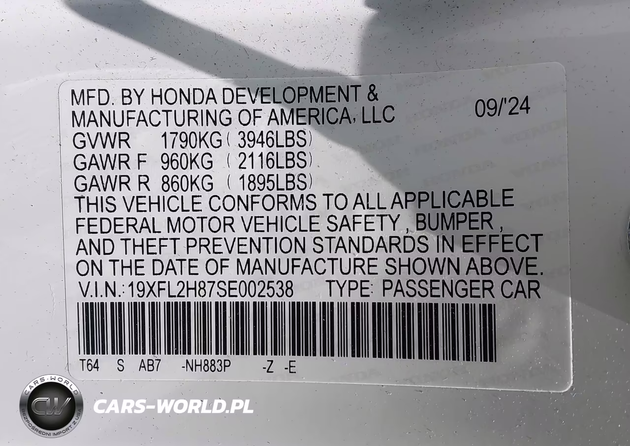 2025 Honda Civic Sedan Sport VIN:19XFL2H87SE002538 - 9
