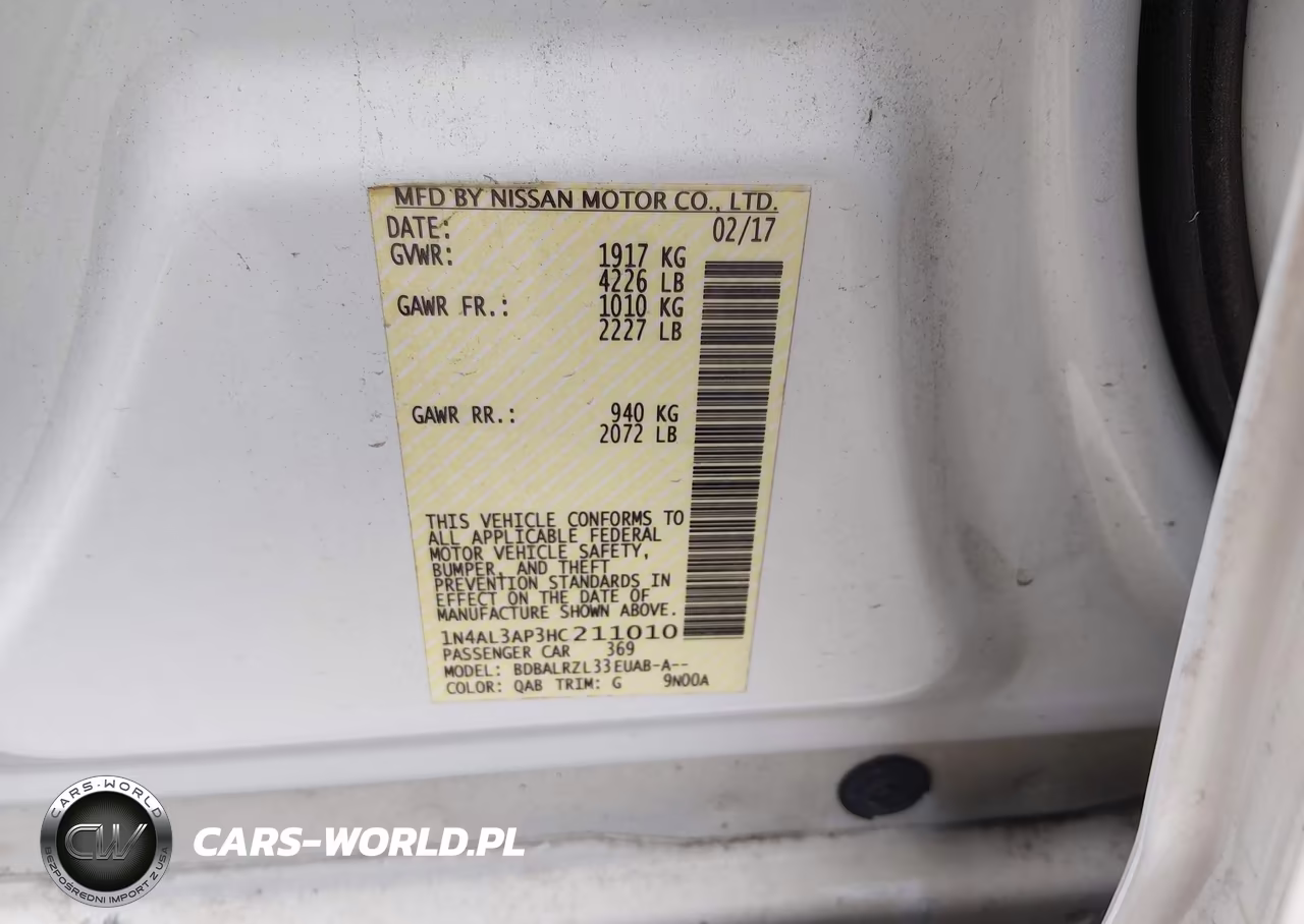 2017 Nissan Altima 2.5 Sl VIN:1N4AL3AP3HC211010 - 9