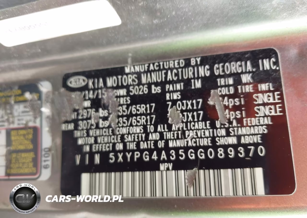 2016 Kia Sorento 2.4L Lx VIN:5XYPG4A35GG089370 - 9