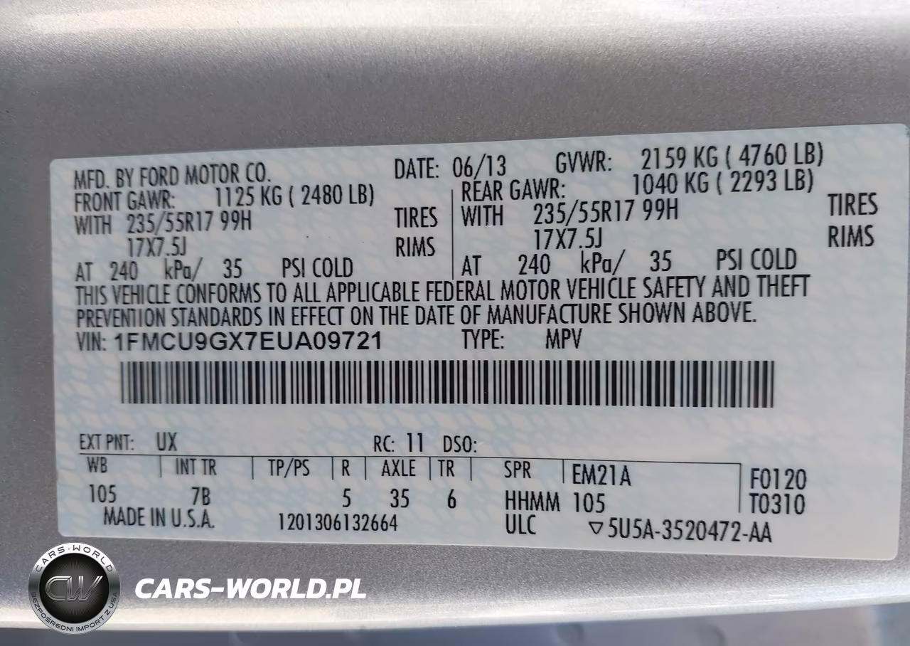 2014 Ford Escape Se VIN:1FMCU9GX7EUA09721 - 9