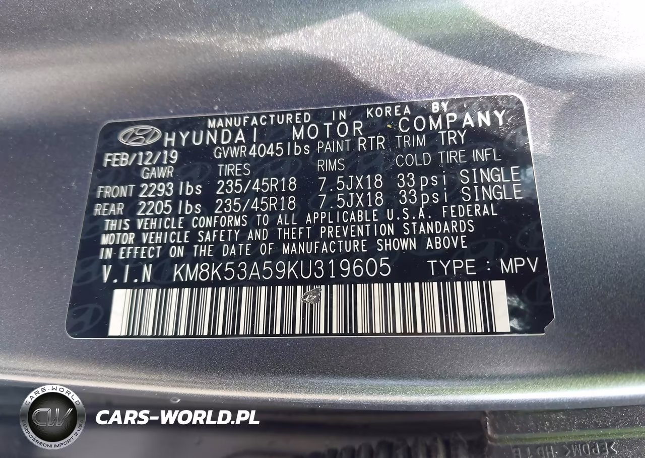 2019 Hyundai Kona Iron Man VIN:KM8K53A59KU319605 - 9