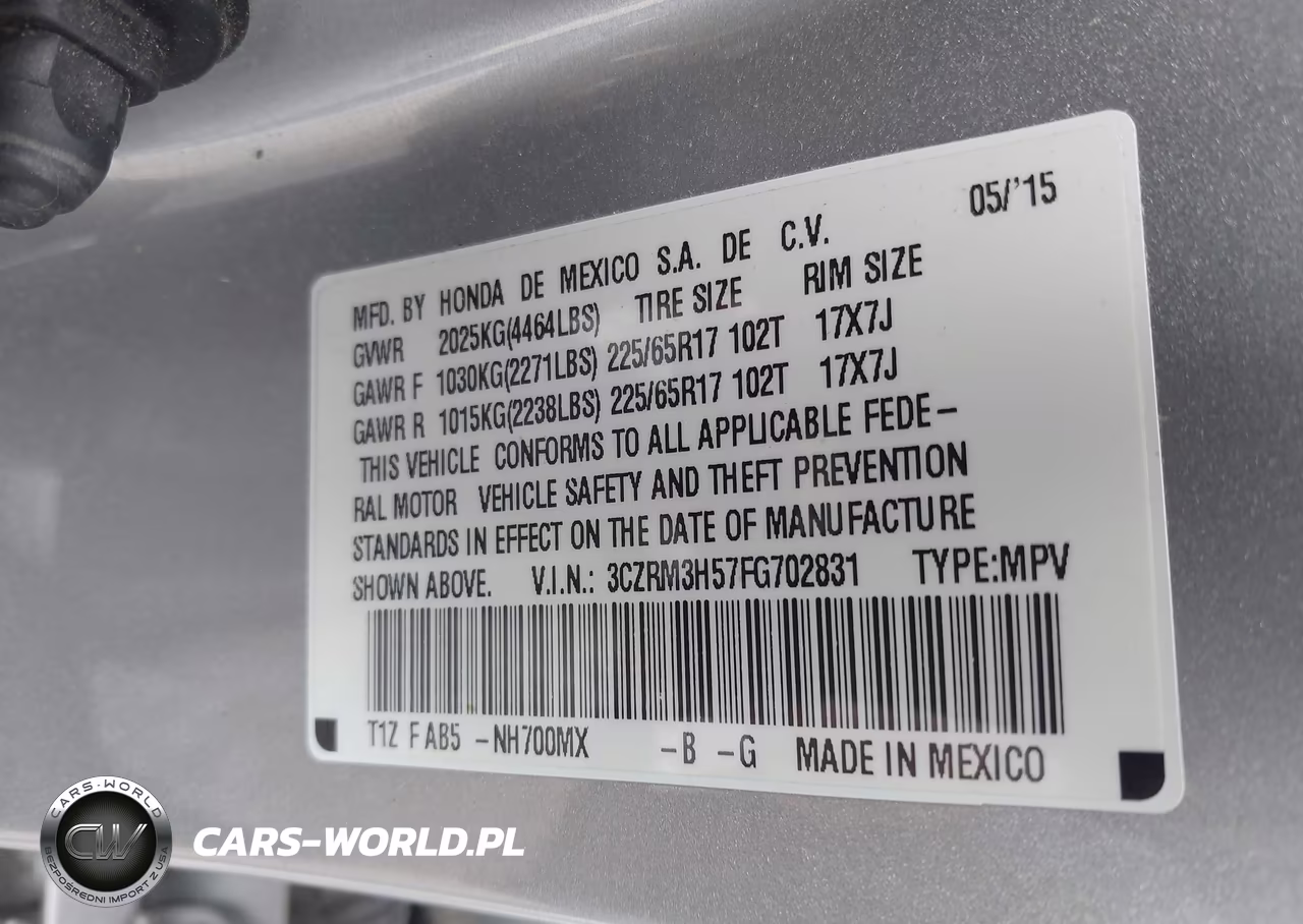 2015 Honda Cr-V Ex VIN:3CZRM3H57FG702831 - 9