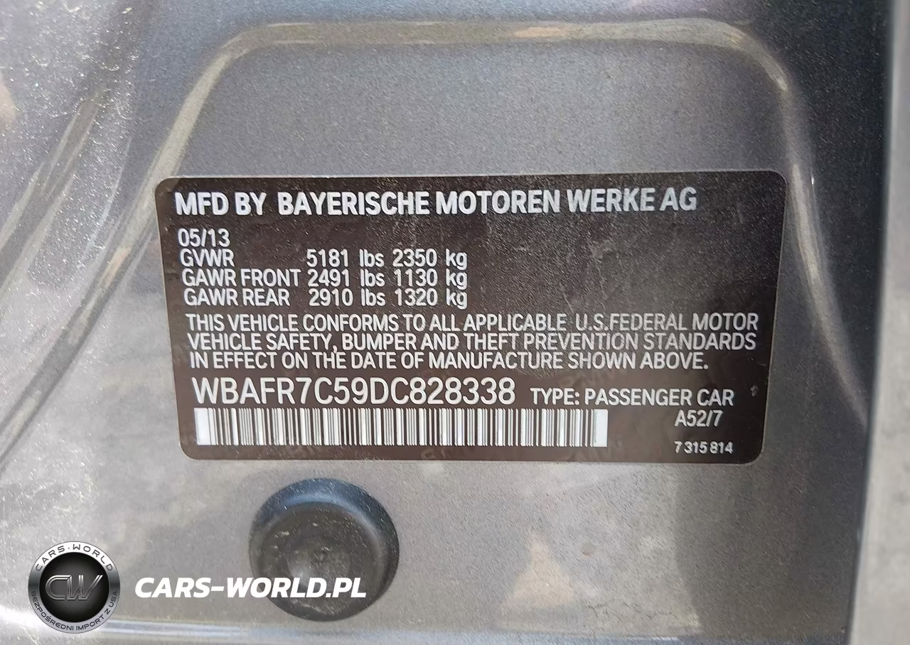 2013 BMW 535I VIN:WBAFR7C59DC828338 - 9