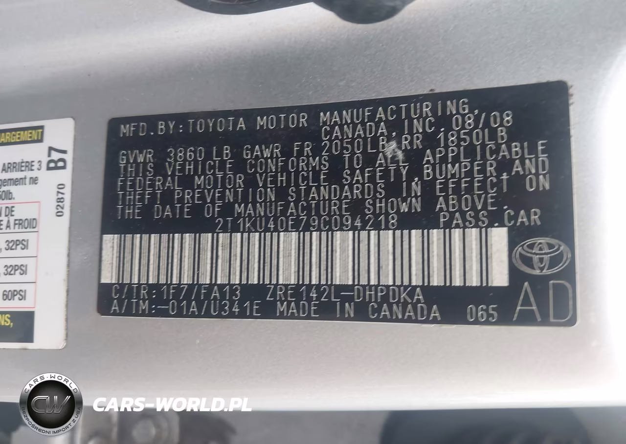 2009 Toyota Matrix VIN:2T1KU40E79C094218 - 9