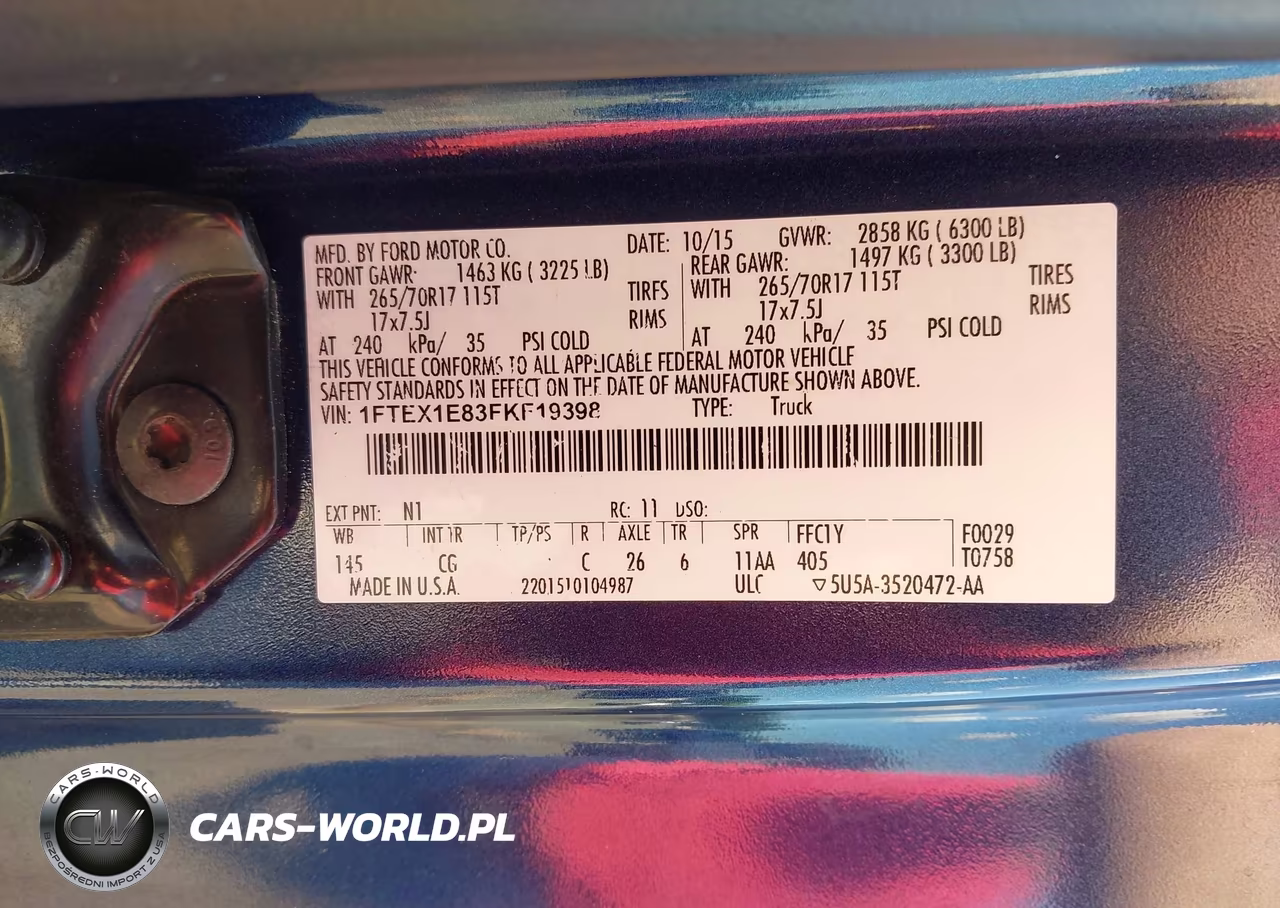 2015 Ford F-150 Xl VIN:1FTEX1E83FKF19398 - 9