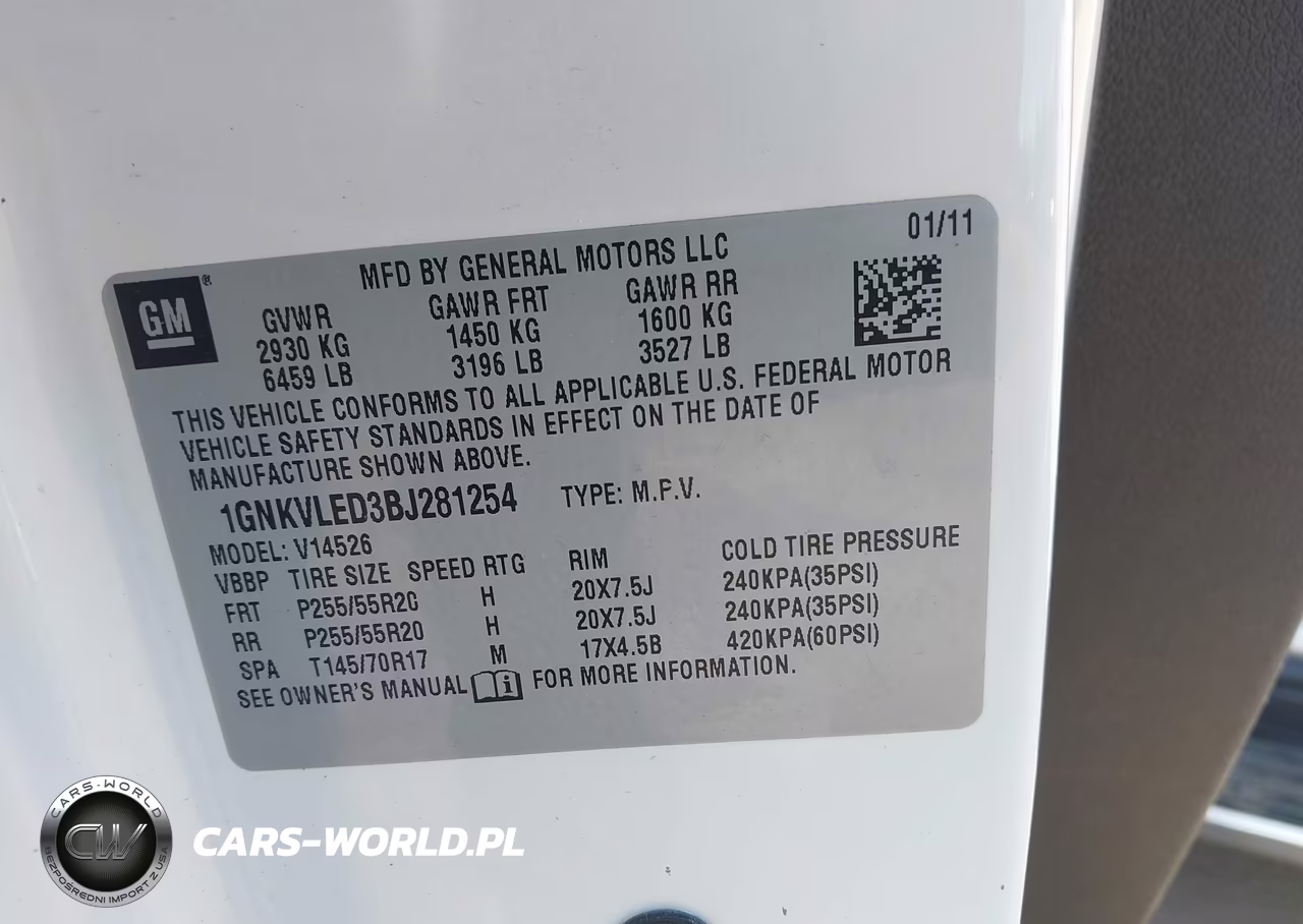 2011 Chevrolet Traverse Ltz VIN:1GNKVLED3BJ281254 - 9
