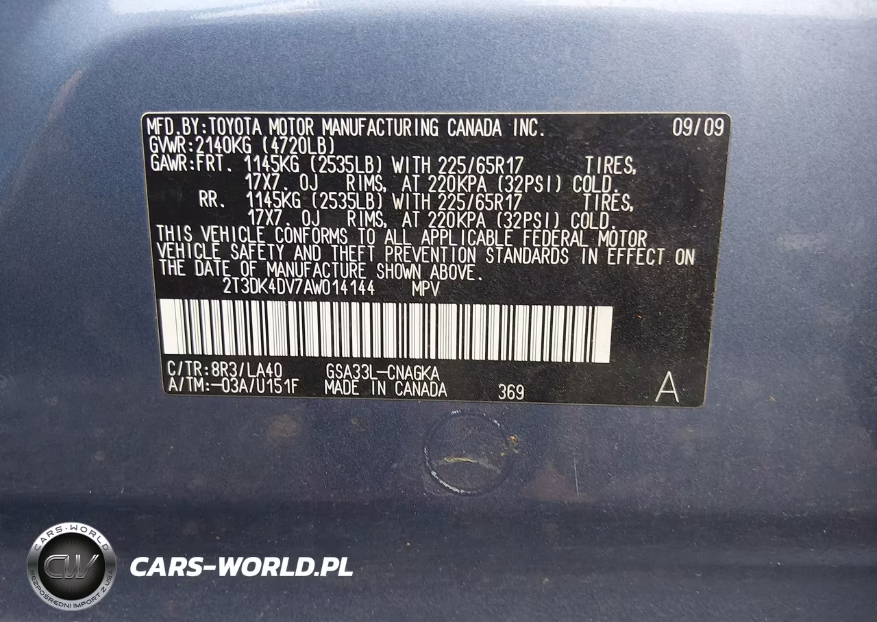 2010 Toyota Rav4 Limited V6 VIN:2T3DK4DV7AW014144 - 9