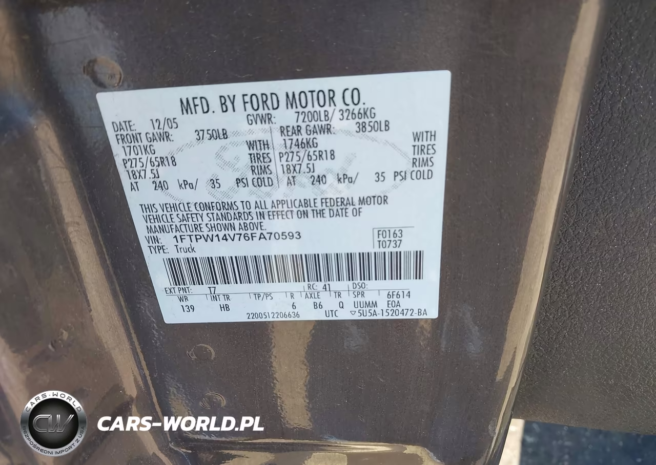 2006 Ford F-150 Fx4-Lariat-Xlt VIN:1FTPW14V76FA70593 - 9