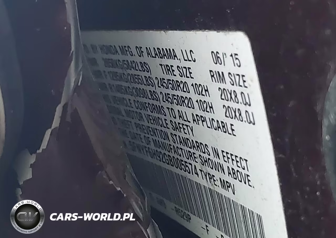 2016 Honda Pilot Touring VIN:5FNYF6H92GB005574 - 9